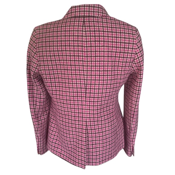 J Crew Campbell Pink Brown Houndstooth Wool Blazer Prep School Academia … - Picture 4 of 15